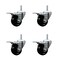 Service Caster 3 Inch Soft Rubber Swivel 58 Inch Threaded Stem Caster Set with Total Lock Brake SCC-TSTTL20S314-SRS-58212-4 - alternate 1